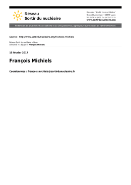 François Michiels - Réseau Sortir du nucléaire