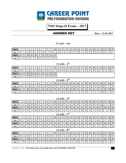 NSO Stage-II Exam. - 2017