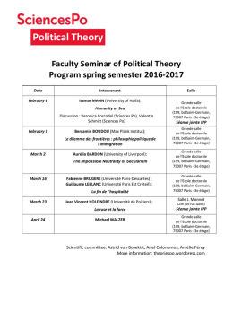 Faculty seminar de th&eacute;orie politique