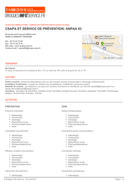 csapa et service de pr&eacute;vention- anpaa 63