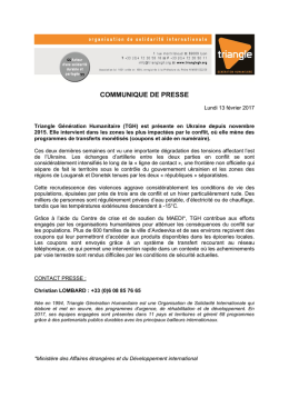 communique de presse - Triangle génération humanitaire