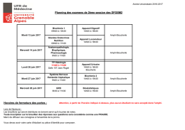 Planning 2ème session juin 2017