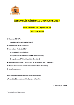 l`ordre du jour - LES POUDRIERS D`ESCAMPETTE