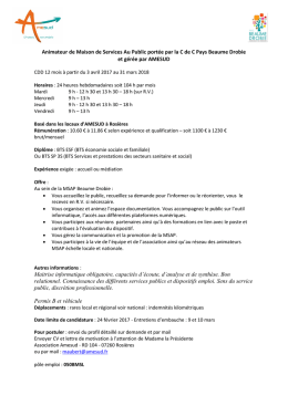 Animateur de Maison de Services Au Public port&eacute;e par la C de C