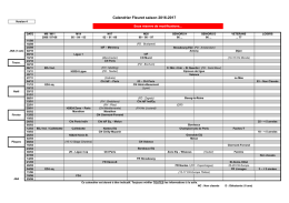 Calendrier Fleuret saison 2016-2017