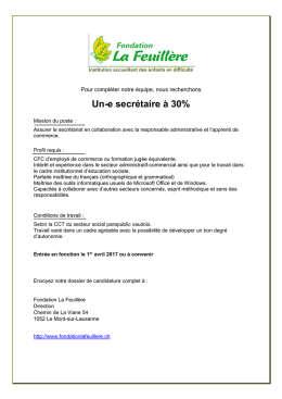 Un-e secrétaire à 30%