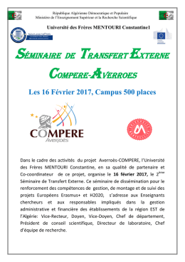 Séminaire de Transfert Externe COMPERE