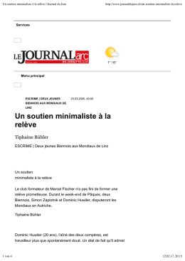 Un soutien minimaliste à la relève | Journal du Jura