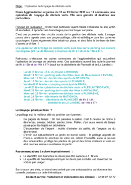 Objet : Op&eacute;ration de broyage de d&eacute;chets verts Dinan Agglom&eacute;ration