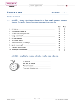 cheveux blancs - Enseigner le fran&ccedil;ais avec TV5MONDE