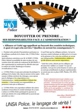 boycotter ou prendre - Unsa