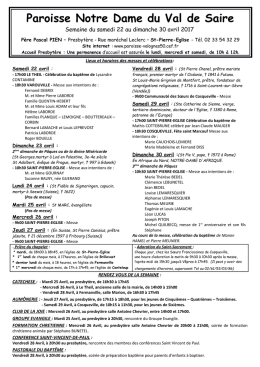 Annonces de la semaine