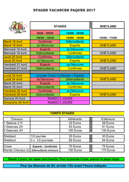 Stages Vacances - Centre Equestre de Crest