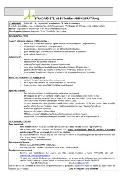 Standardiste Assist. admin Atelier SIIS 2017