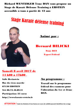 Stage Karat&eacute; d&eacute;fense training