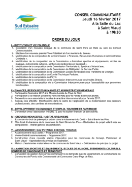 Conseil du 16 février 2017 - Communauté de Communes Sud