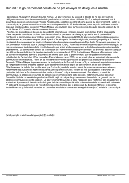 le gouvernement d&eacute;cide de ne pas envoyer de d&eacute;l&eacute;gu&eacute;s