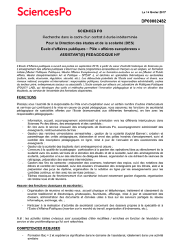 assistant(e) p&eacute;dagogique au sein de l`Ecole d`affaires