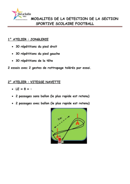 modalites de la detection de la section sportive scolaire football