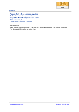 Forum: Aide - Recherche de logiciels