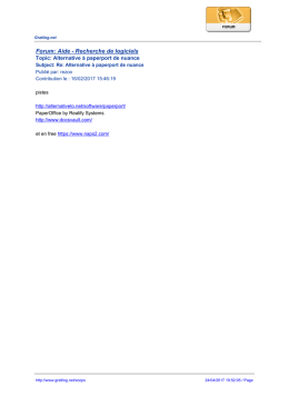 Forum: Aide - Recherche de logiciels