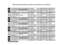 Télécharger les horaires du 15 au 21 février