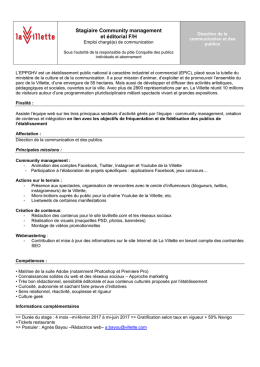 Stagiaire Community management et &eacute;ditorial F/H