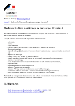 Quels sont les biens mobiliers qui ne peuvent pas être