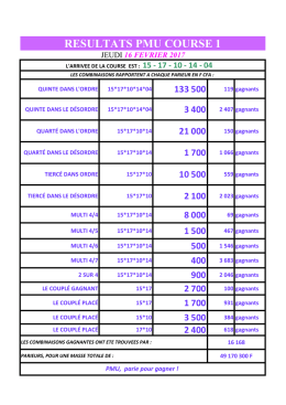 resultats pmu course 1