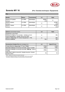 Liste de prix