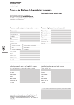 Annonce du débiteur de la prestation imposable