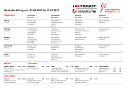 Menüplan Mittag vom 13.02.2017 bis 17.02.2017