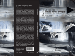 Le sublime comme forme critique
