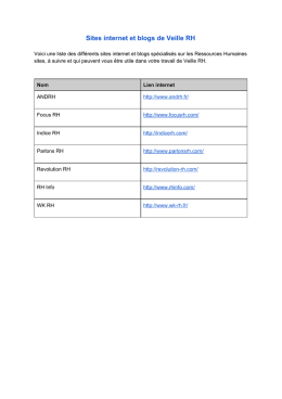 Sites internet et blogs de Veille RH