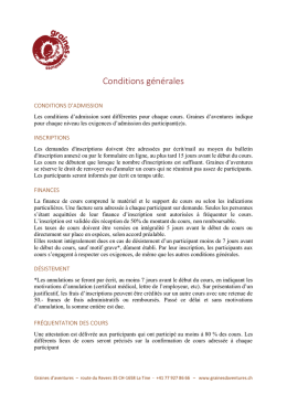 Conditions g&eacute;n&eacute;rales - Les Graines d`aventures