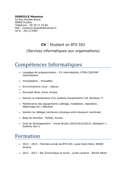 Voir mon CV - Maxence Duboille