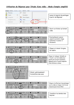 Utilisation de Régressi pour l`étude d`une vidéo – Mode d`emploi