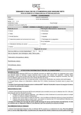 1/2 DEMANDE D`ANALYSE DE CYTOMORPHOLOGIE SANGUINE