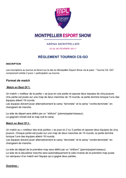 r&egrave;glement tournoi cs:go - Montpellier Esport Show