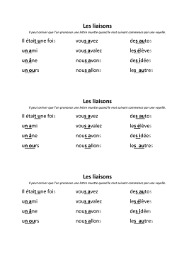 Les liaisons Les liaisons Les liaisons