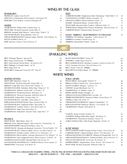 White Wines WINES BY THE GLASS Sparkling Wines