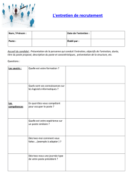 L`entretien de recrutement