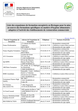 liste des organismes de formation enregistrés en