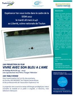 vivre avec son bleu a l`ame - La semaine de la sant&eacute; mentale
