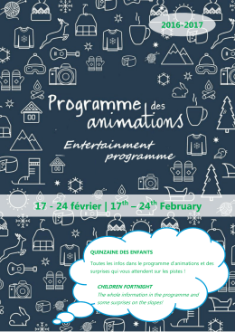 17 - 24 f&eacute;vrier | 17th &ndash; 24th February