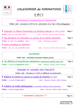 CALENDRIER de FORMATIONS - Les services de l`État en Ille