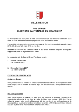 Avis officiel élections cantonales du 5 mars 2017