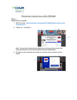 PROCEDURE D`INSCRIPTION AU DEFI CRCHUM Étape 1 : 1. Allez