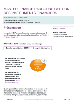 master finance parcours gestion des instruments financiers