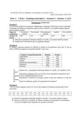 Exercice 1 - Faculté des Sciences Juridiques, Economiques et